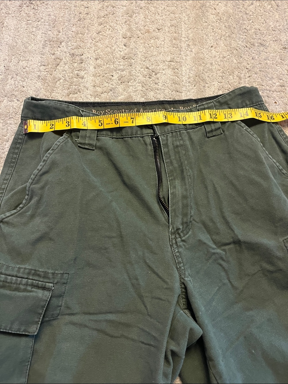 Boy Scouts of America Olive Green Cotton Uniform Cargo Shorts 30 - Picture 5 of 7
